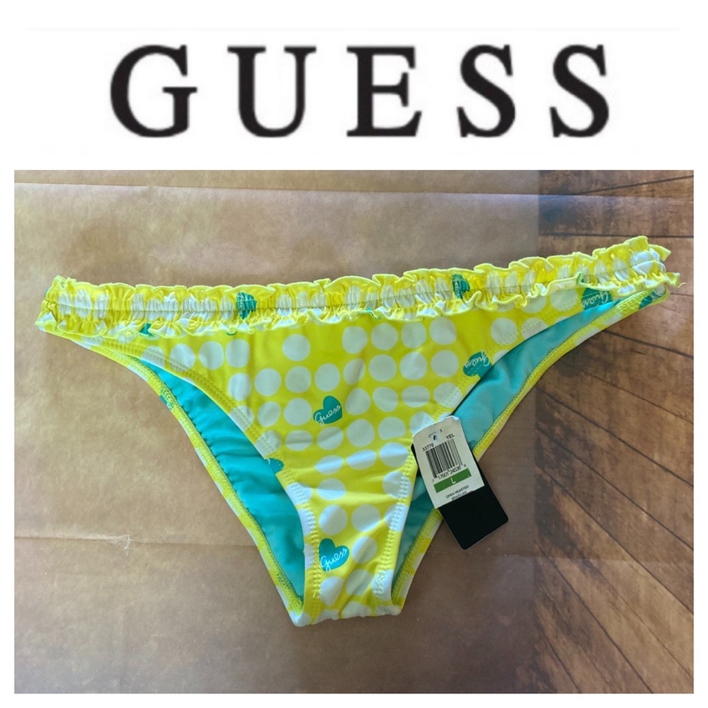 ➡️NWT Guess Open Hearted Brazilian Bikini Bottom Size Large